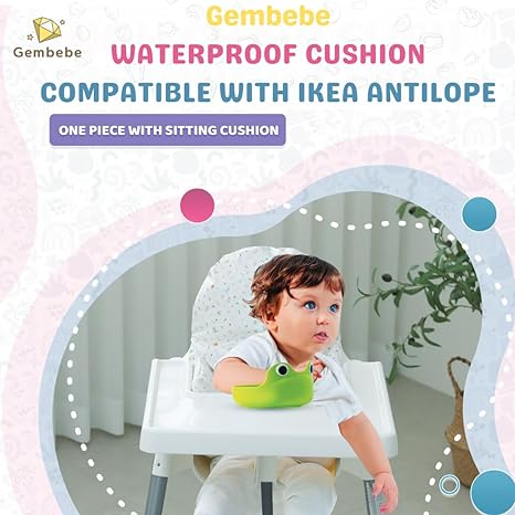 Gembebe Waterproof High Chair Cushion for IKEA High Chair, One Piece with Sitting Cushion, Easy-Clean, Super Comfort