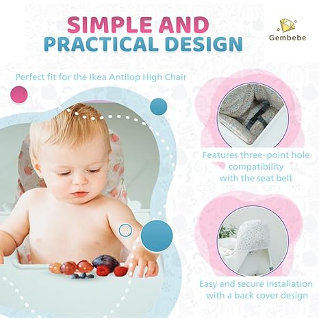 Gembebe Waterproof High Chair Cushion for IKEA High Chair, One Piece with Sitting Cushion, Easy-Clean, Super Comfort