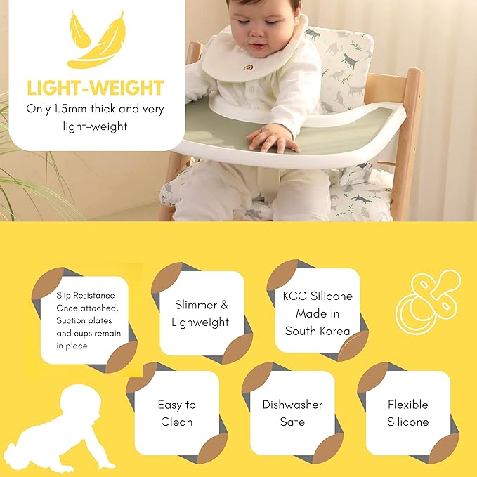 Gembebe Silicone Tray placemat Compatible with Stokke Tripp Trapp High Chair Tray