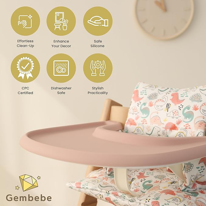 Gembebe Full Coverage Stokke Tripp Trapp High Chair Placemat | Silicone High Chair Placemat | Lightweight | Dishwasher Safe| Easy to Clean