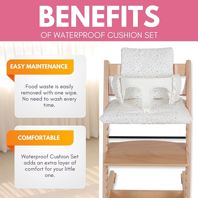 Gembebe Waterproof Cushion Set Compatible with Stokke Tripp Trapp High Chair