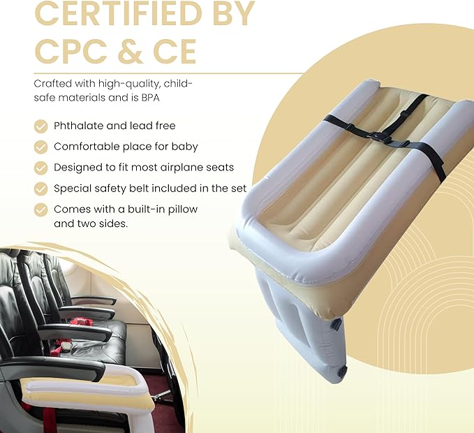BPA-free inflatable airplane bed for kids