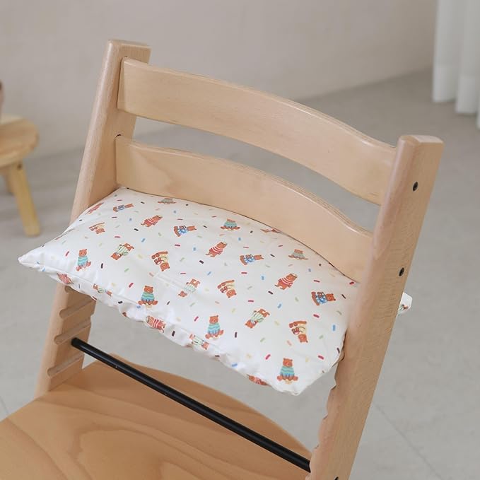 stokke tripp trapp cushion in teddy bear pattern with soft padding